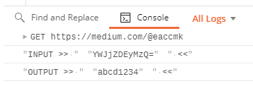 Console logs with Base64 Decoded result.
