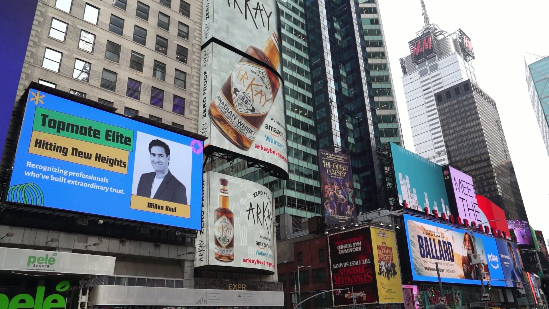 Millan Kaul featured in Times Square, New York, USA