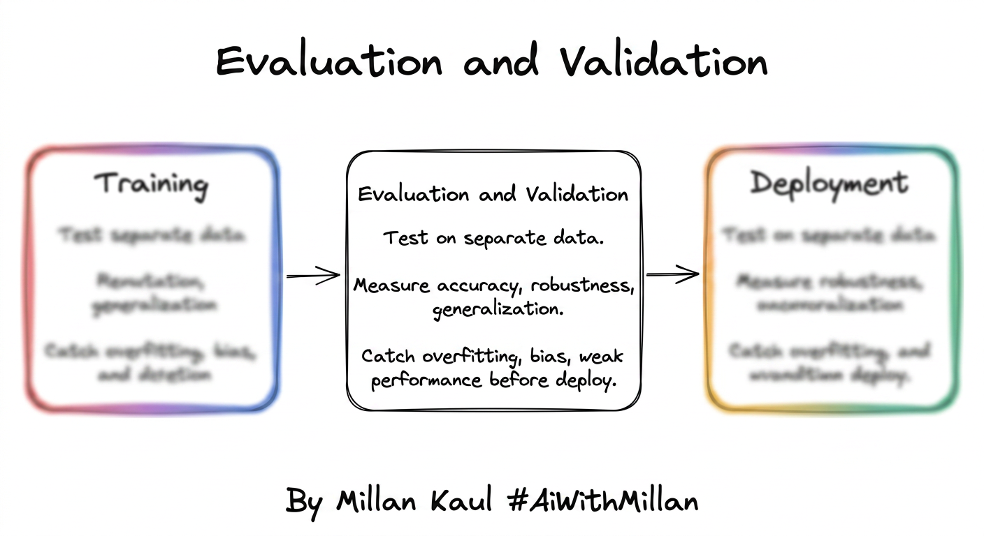 Evaluation and validation stage in an ML pipeline