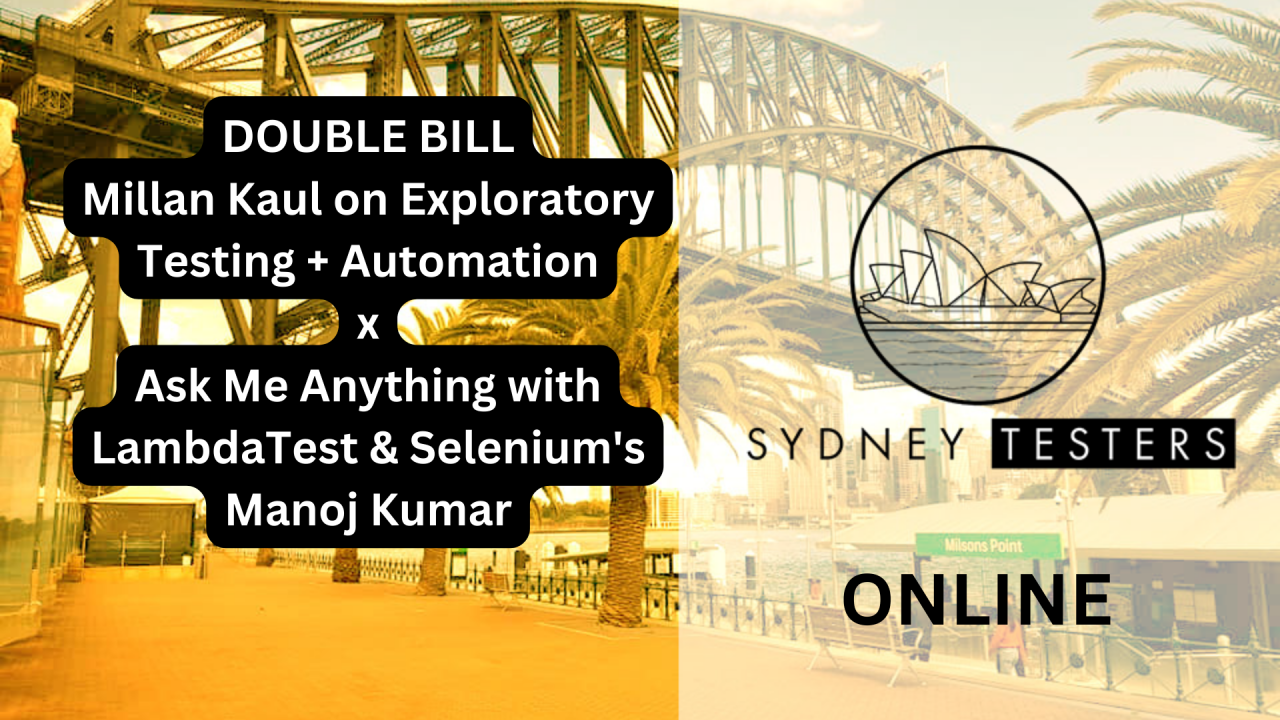 Millan Kaul speaking at Sydney Testers - Sydney Australia
