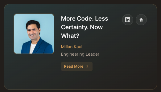 Millan Kaul invited speaker talk at PNSQC 2026: More Code. Less Certainty. Now What? - Portland, Oregon USA